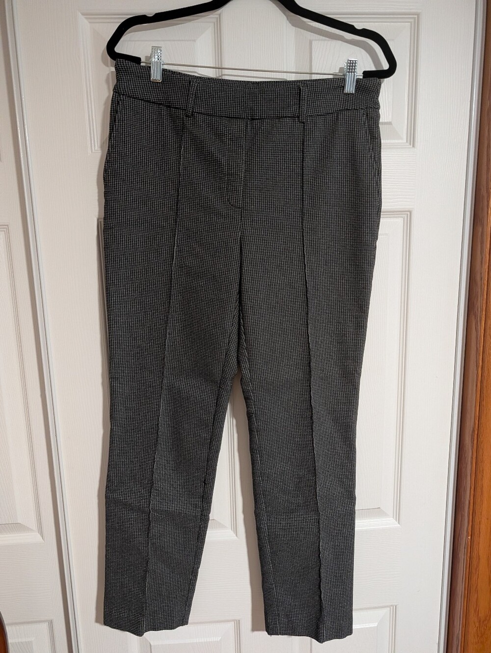 Hilary Radley Gray Houndstooth Ankle Trousers
